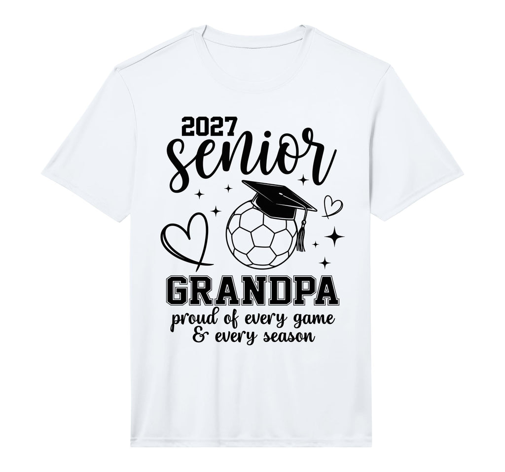 2027 Senior Soccer Grandpa Proud T-Shirt - Fun Novelty Design Unisex