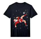Soccer Santa Bicycle Kick Ball Sport T-Shirt - Custom Art Print for Adults