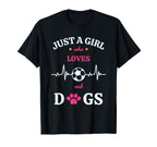 Just Who Loves Dogs And Soccer Gift T-Shirt - Streetwear Style for Adults
