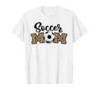Soccer Mom Leopard Soccer Ball Sports T-Shirt - Trendy Graphic Men Women