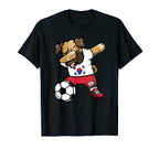 Dabbing Pug South Korea Soccer Fans T-Shirt - Unique Graphic Men Women