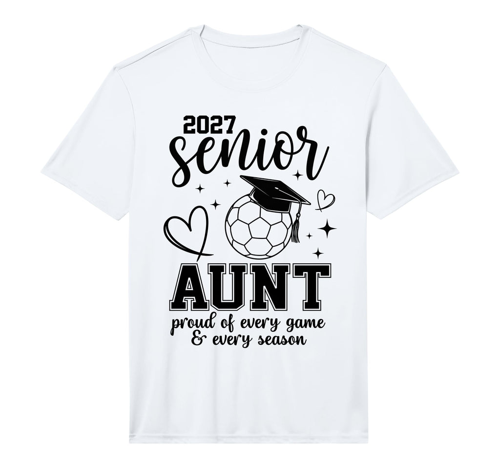 2027 Senior Soccer Aunt Proud T-Shirt - Casual Everyday Wear Men Women