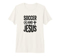 Soccer And Jesus Christian Tri T-Shirt - Casual Everyday Wear Men Women