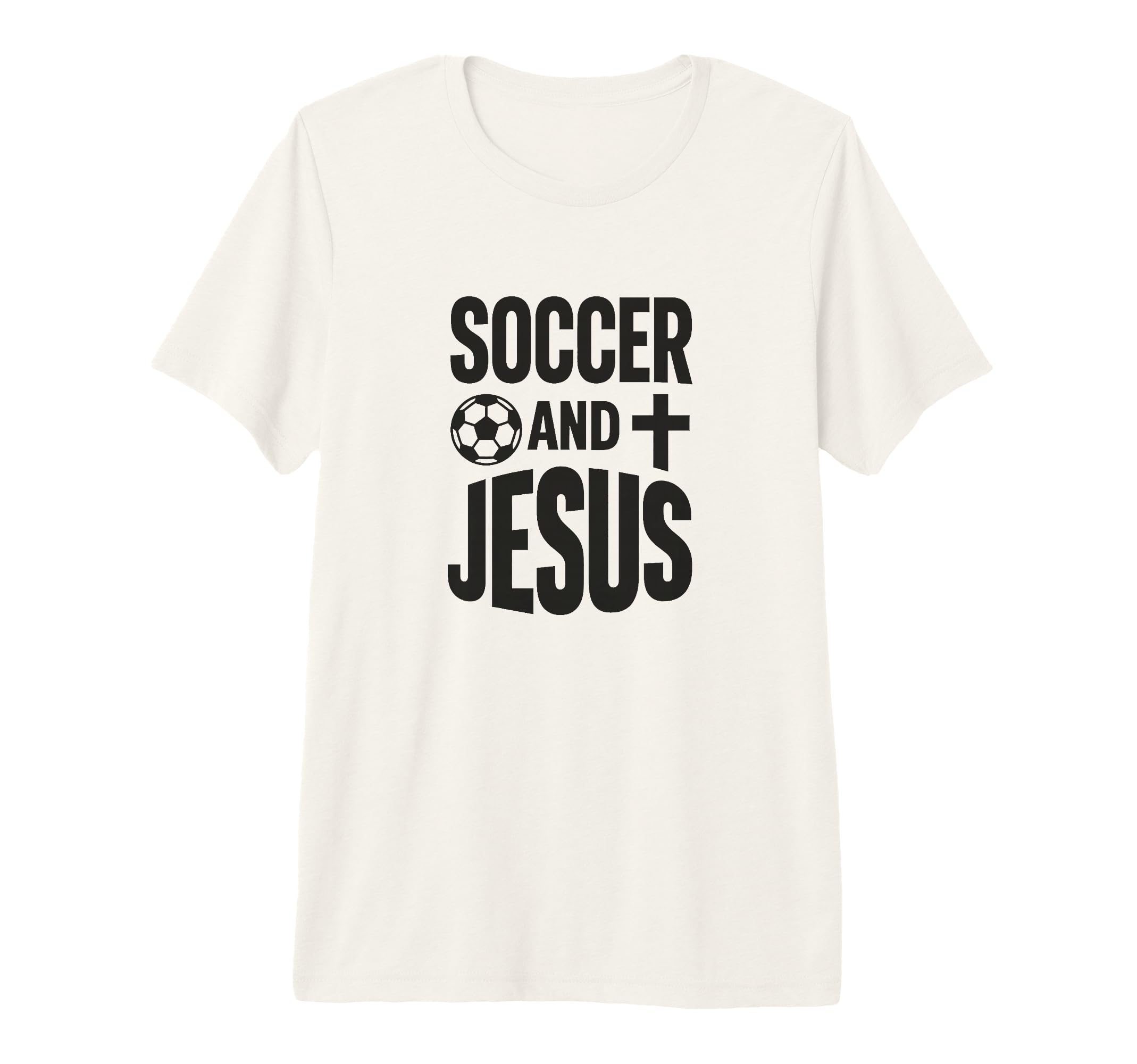 Soccer And Jesus Christian Tri T-Shirt - Casual Everyday Wear Men Women