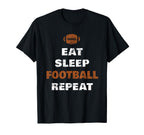 Eat Sleep Football Repeat Love T-Shirt - Trendy Graphic for Adults