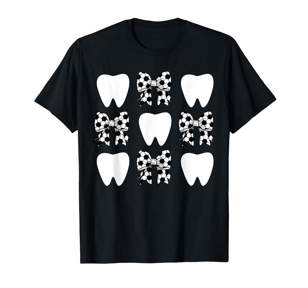 Checkered Coquette Bow Dentist T-Shirt - Aesthetic Graphic for Adults