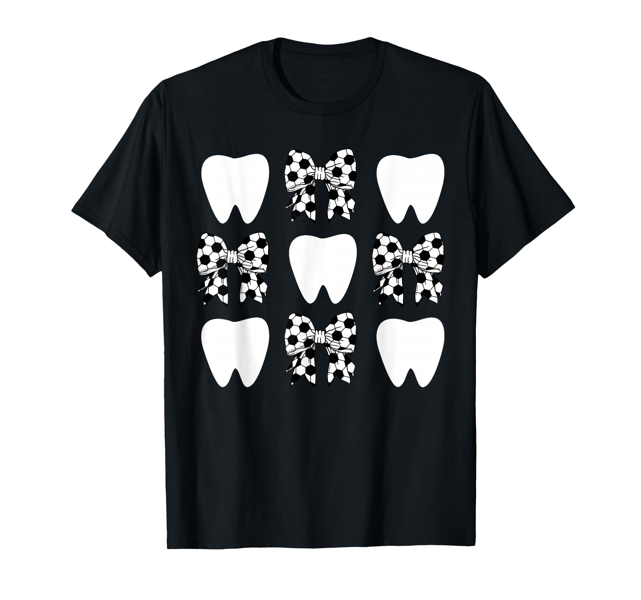 Checkered Coquette Bow Dentist T-Shirt - Aesthetic Graphic for Adults
