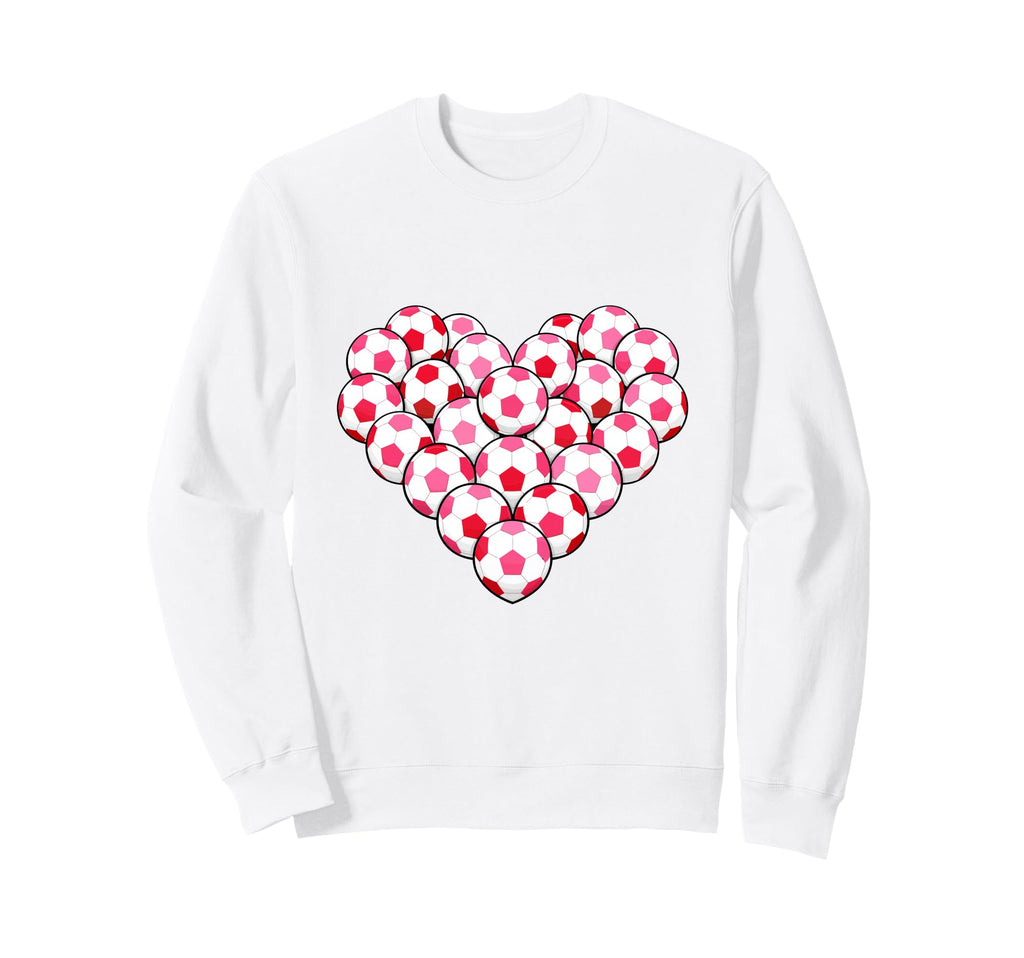Heart Shaped Soccer Ball Artwork Sweatshirt - Graphic Print for Adults