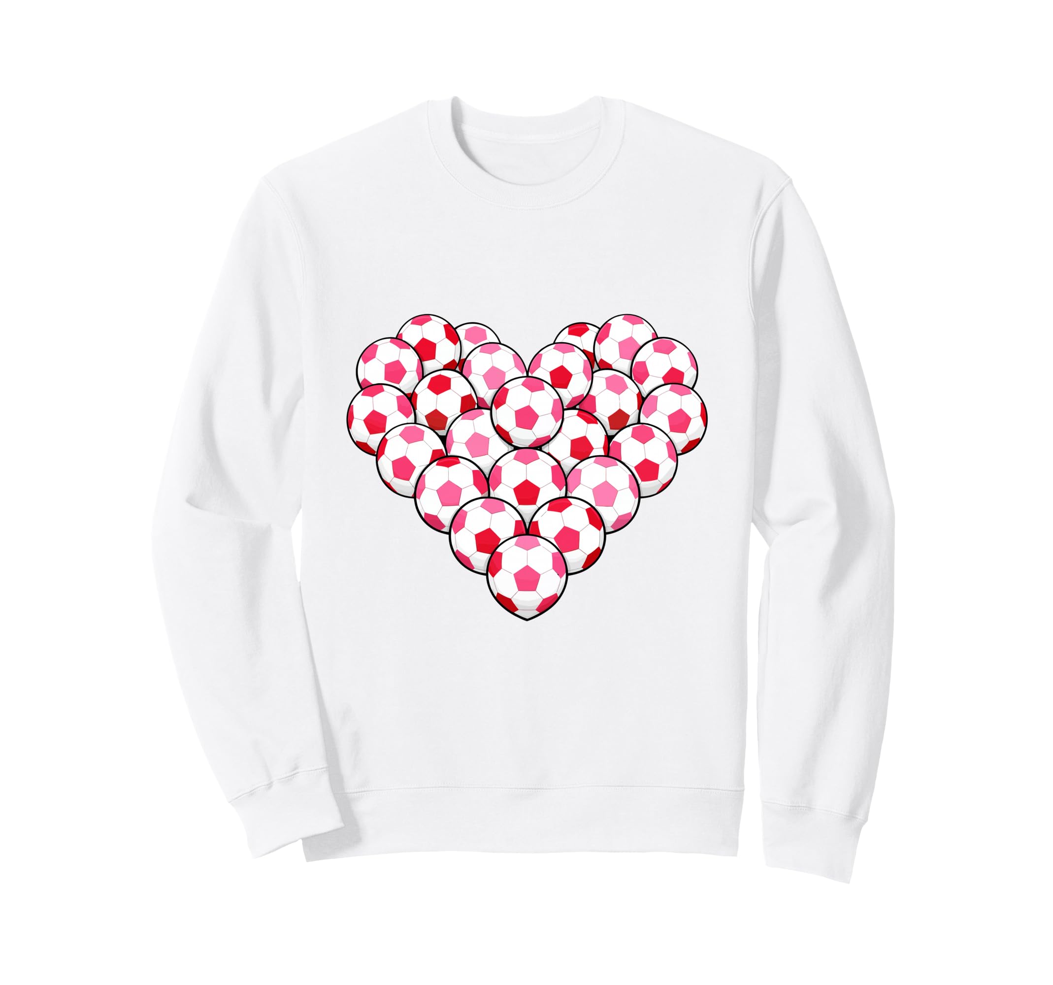 Heart Shaped Soccer Ball Artwork Sweatshirt - Graphic Print for Adults
