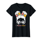Soccer Mom Messy Bun Hair Soccer Football T-Shirt - Novelty Apparel Unisex