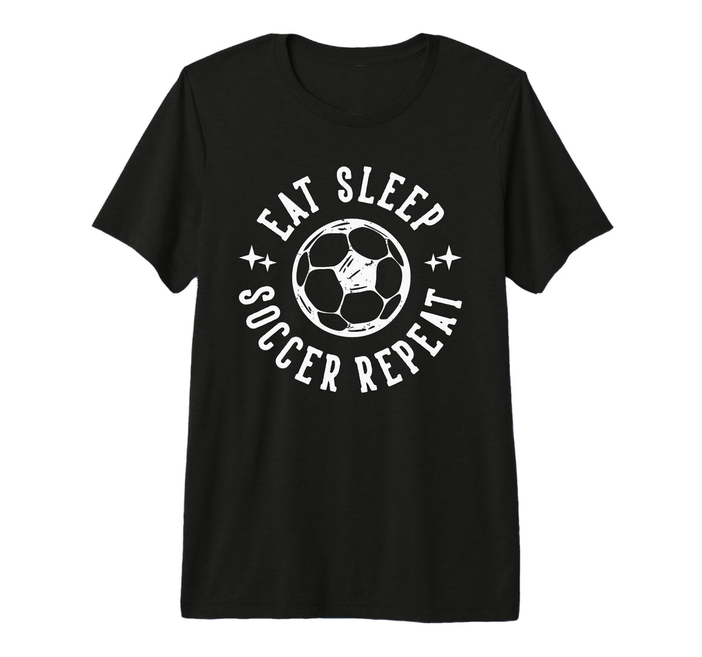 Eat Sleep Soccer Repeat Soccer Sports Tri T-Shirt - Unique Graphic Unisex