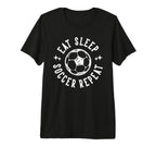Eat Sleep Soccer Repeat Soccer Sports Tri T-Shirt - Unique Graphic Unisex