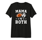 Mama Both Football Soccer Mom Soccer T-Shirt - Aesthetic Graphic Unisex