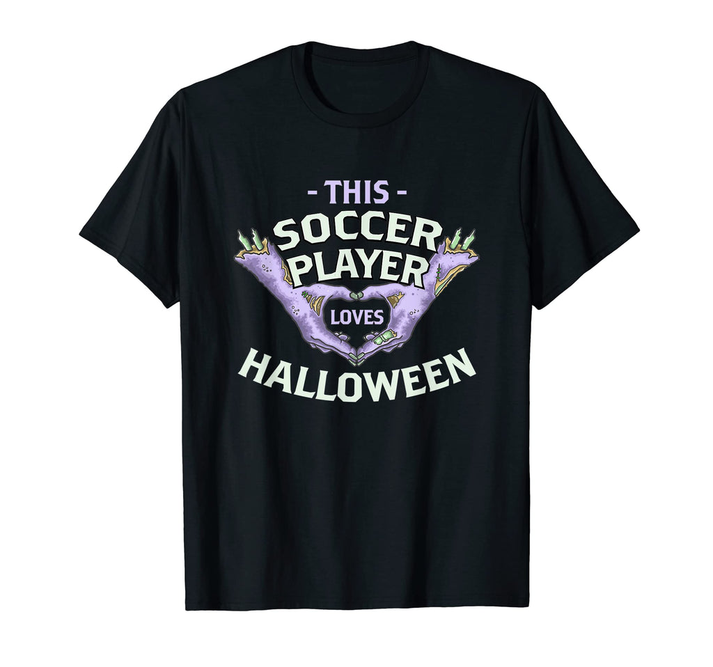 This Soccer Player Loves Halloween T-Shirt - Novelty Apparel for Adults