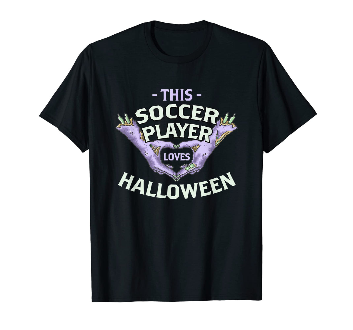This Soccer Player Loves Halloween T-Shirt - Novelty Apparel for Adults