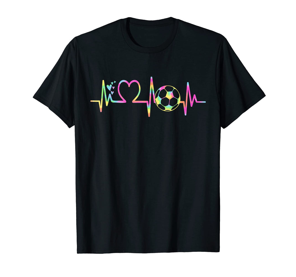 Soccer Heartbeat Tie Dye Heart T-Shirt - Minimalist Print for Adults
