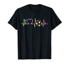 Soccer Heartbeat Tie Dye Heart T-Shirt - Minimalist Print for Adults