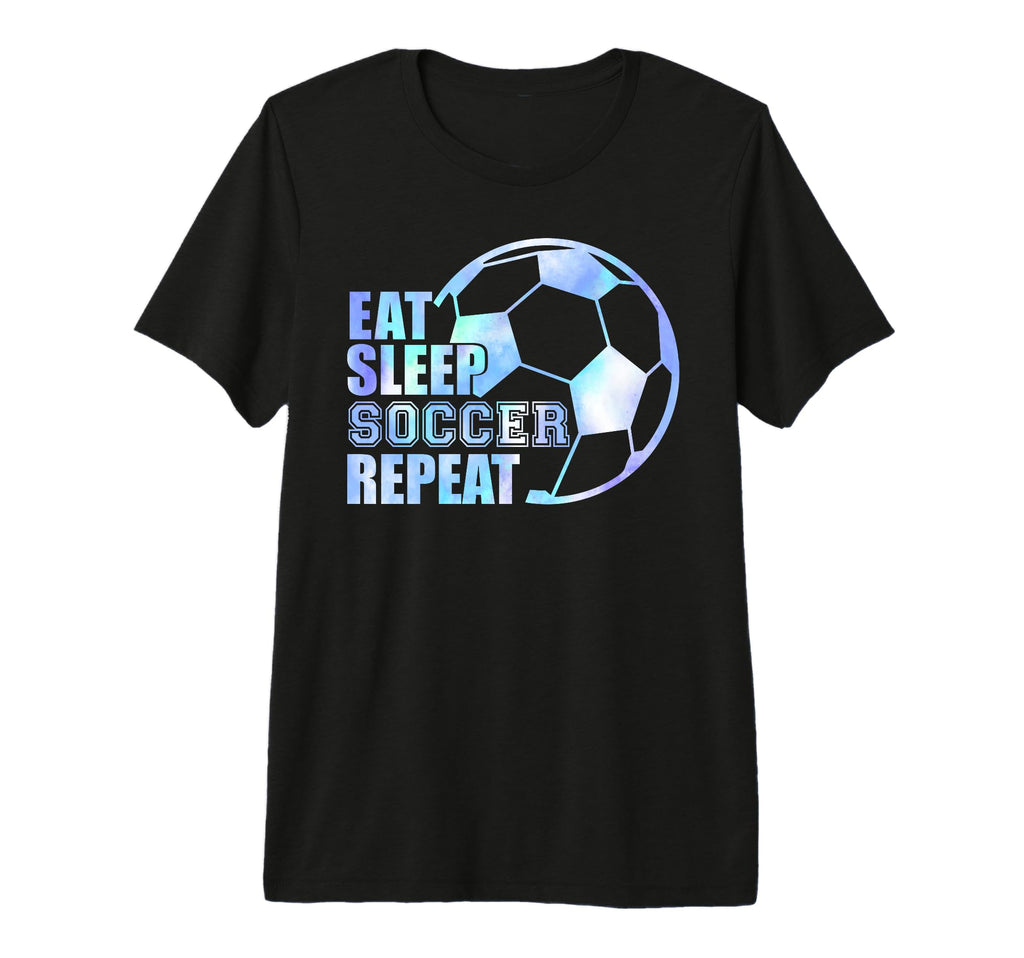 Eat Sleep Soccer Repeat Sport Soccer T-Shirt - Graphic Print for Adults