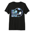Eat Sleep Soccer Repeat Sport Soccer T-Shirt - Graphic Print for Adults
