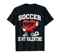 Soccer Valentine Valentines Hearts T-Shirt - Trendy Graphic for Adults