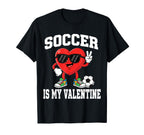 Soccer Valentine Valentines Hearts T-Shirt - Trendy Graphic for Adults