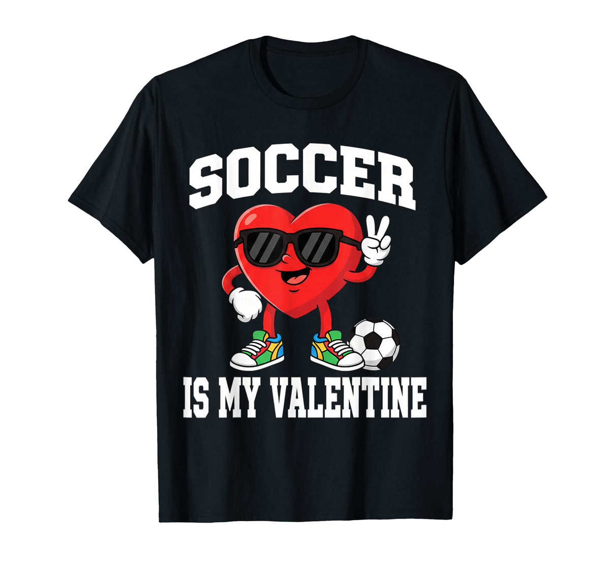 Soccer Valentine Valentines Hearts T-Shirt - Trendy Graphic for Adults