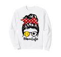 Mom Life Messy Bun Hair Funny Sweatshirt - Streetwear Style for Adults