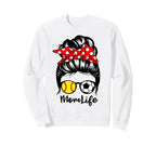 Mom Life Messy Bun Hair Funny Sweatshirt - Streetwear Style for Adults