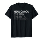 Head Coach Myth Legend T-Shirt - Casual Everyday Wear for Adults