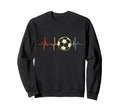 I Love Soccer Heartbeat Football Sweatshirt - Novelty Apparel Unisex