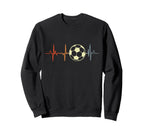 I Love Soccer Heartbeat Football Sweatshirt - Novelty Apparel Unisex