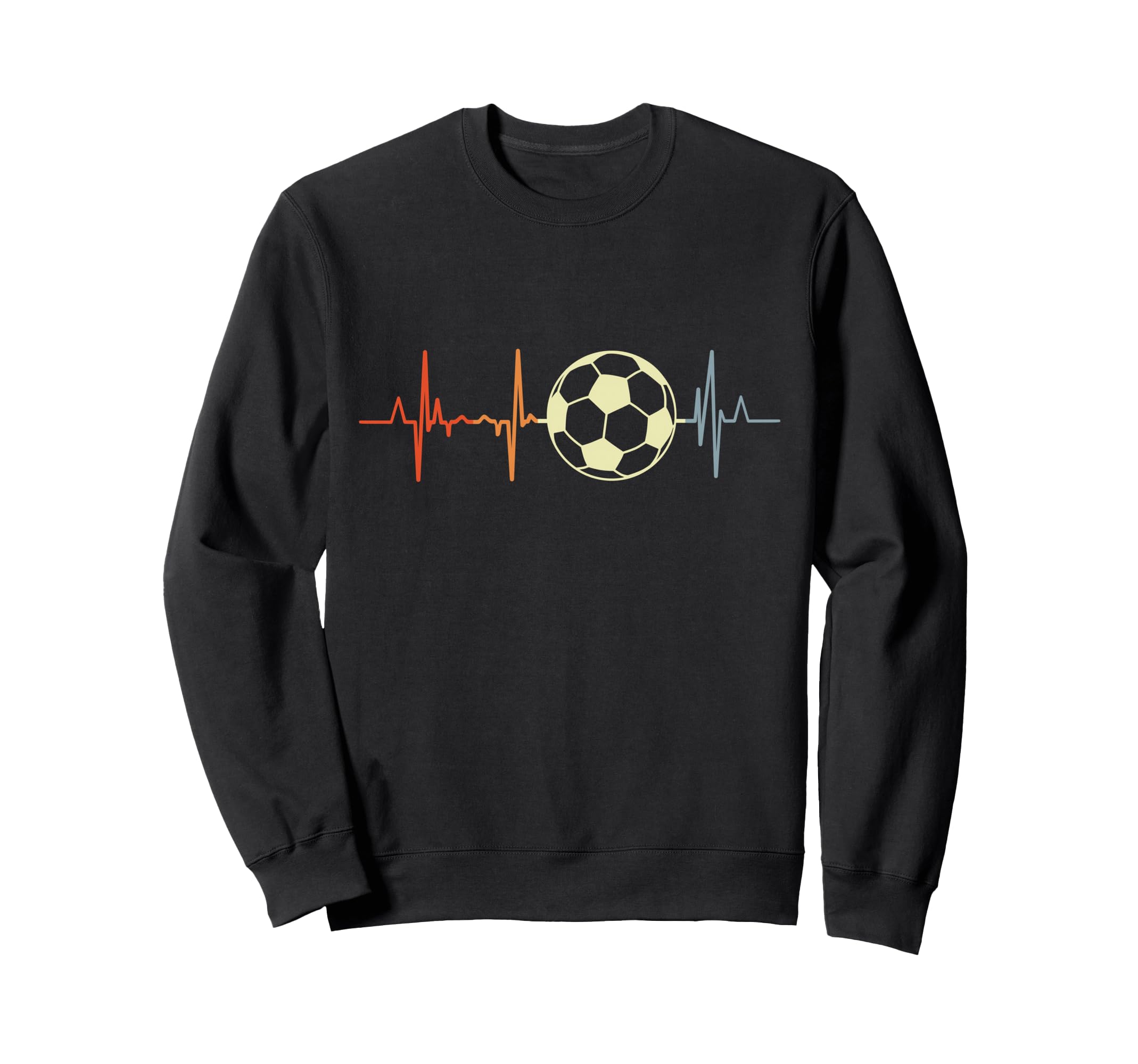 I Love Soccer Heartbeat Football Sweatshirt - Novelty Apparel Unisex