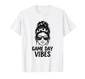 Game Day Vibes Funny Soccer Messy Bun T-Shirt - Graphic Print Men Women