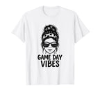 Game Day Vibes Funny Soccer Messy Bun T-Shirt - Graphic Print Men Women