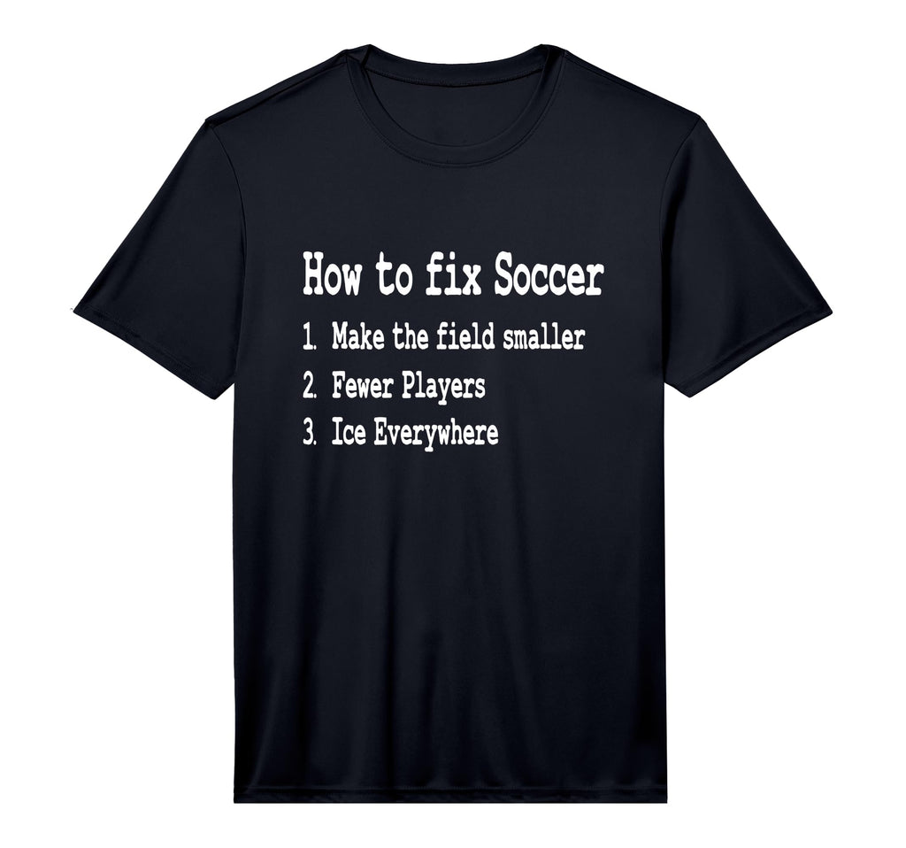 Mens Funny Hockey Meme How To Fix Soccer T-Shirt - Unique Graphic Unisex