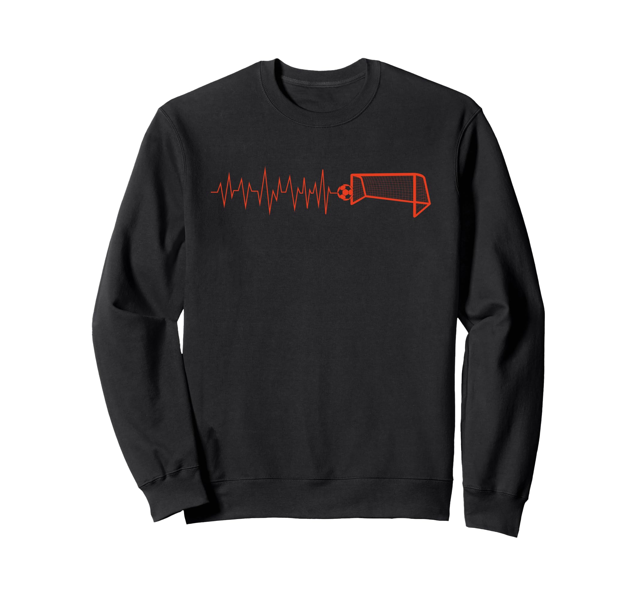 Funny Soccer Heartbeat Ecg Football Sweatshirt - Trendy Graphic Unisex
