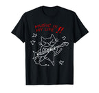Im Cat And Music Is My Life T-Shirt - Custom Art Print for Adults