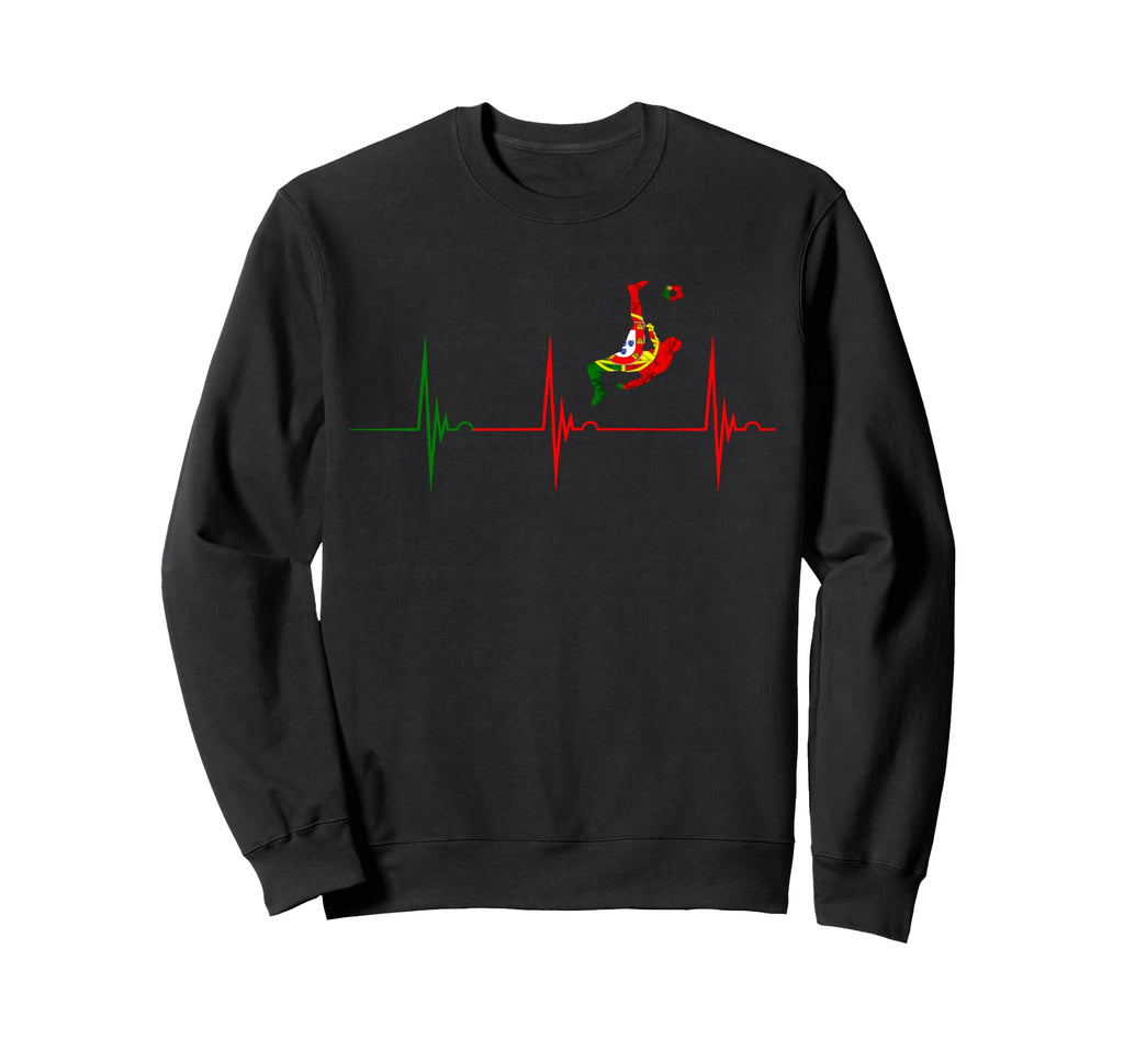 Heartbeat Ekg Pulse Portuguese Soccer Sweatshirt - Custom Art Print Unisex