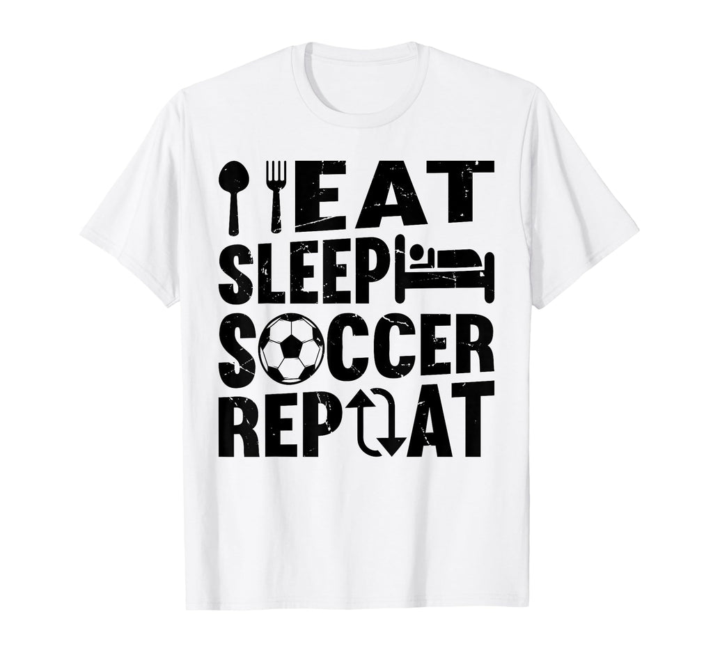 Eat Sleep Soccer Repeat Soccer Player T-Shirt - Trendy Graphic for Adults