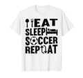 Eat Sleep Soccer Repeat Soccer Player T-Shirt - Trendy Graphic for Adults