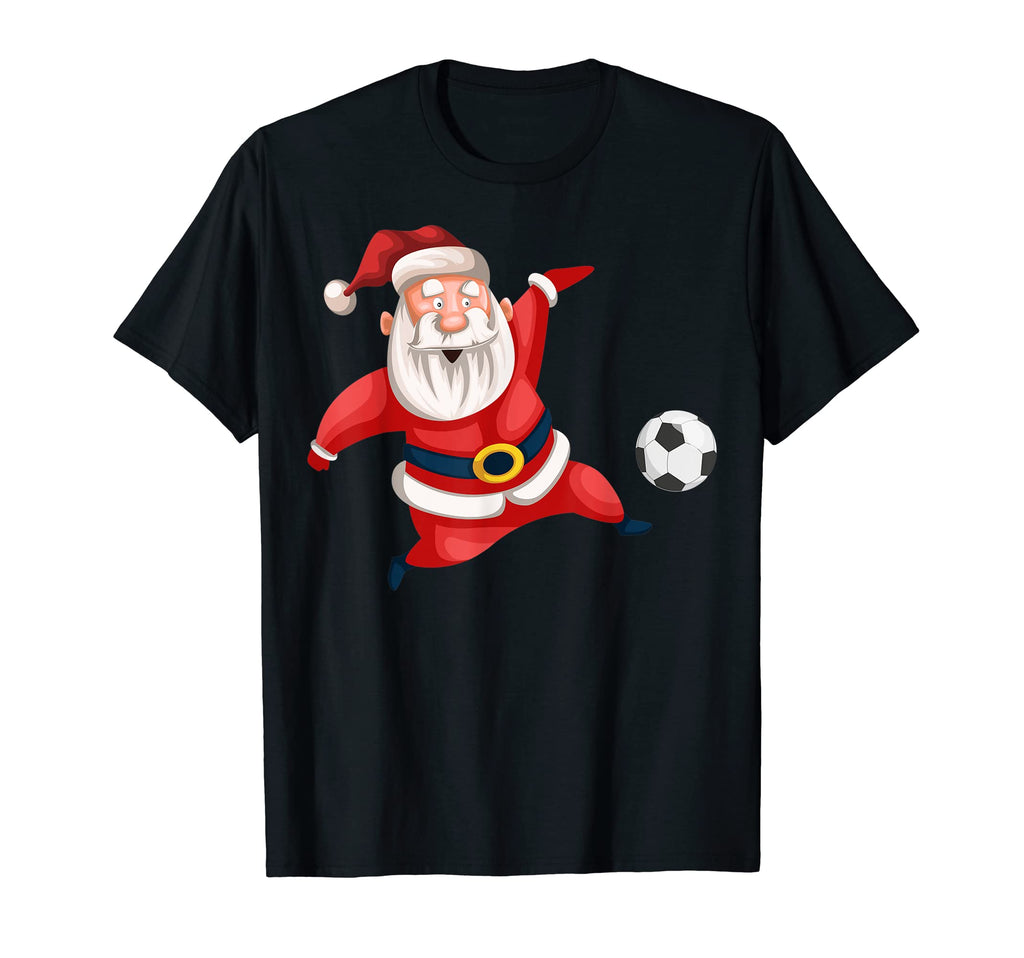 Santa Playing Soccer Soccer Santa T-Shirt - Casual Everyday Wear Unisex