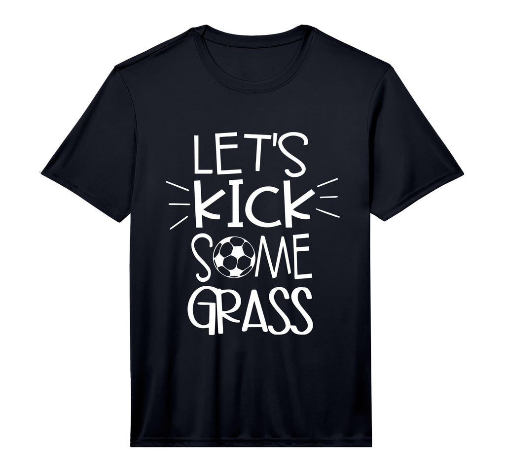 Mens Lets Kick Some Grass Soccer T-Shirt - Aesthetic Graphic Men Women
