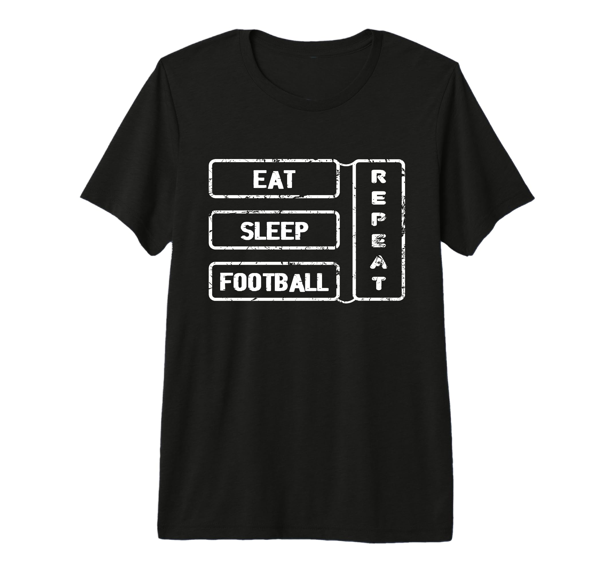 Football Fan Eat Sleep Football Repeat T-Shirt - Graphic Print for Adults