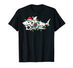 Santa Shark Soccer Football Lights T-Shirt - Custom Art Print for Adults