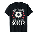 Just Who Loves Soccer Female Player T-Shirt - Graphic Print for Adults