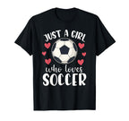 Just Who Loves Soccer Female Player T-Shirt - Graphic Print for Adults