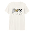 Peace Love Soccer Funny Soccer Mom T-Shirt - Trendy Graphic Men Women