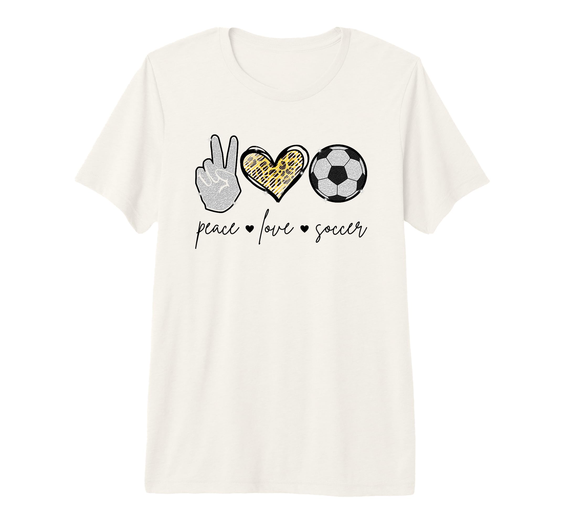 Peace Love Soccer Funny Soccer Mom T-Shirt - Trendy Graphic Men Women