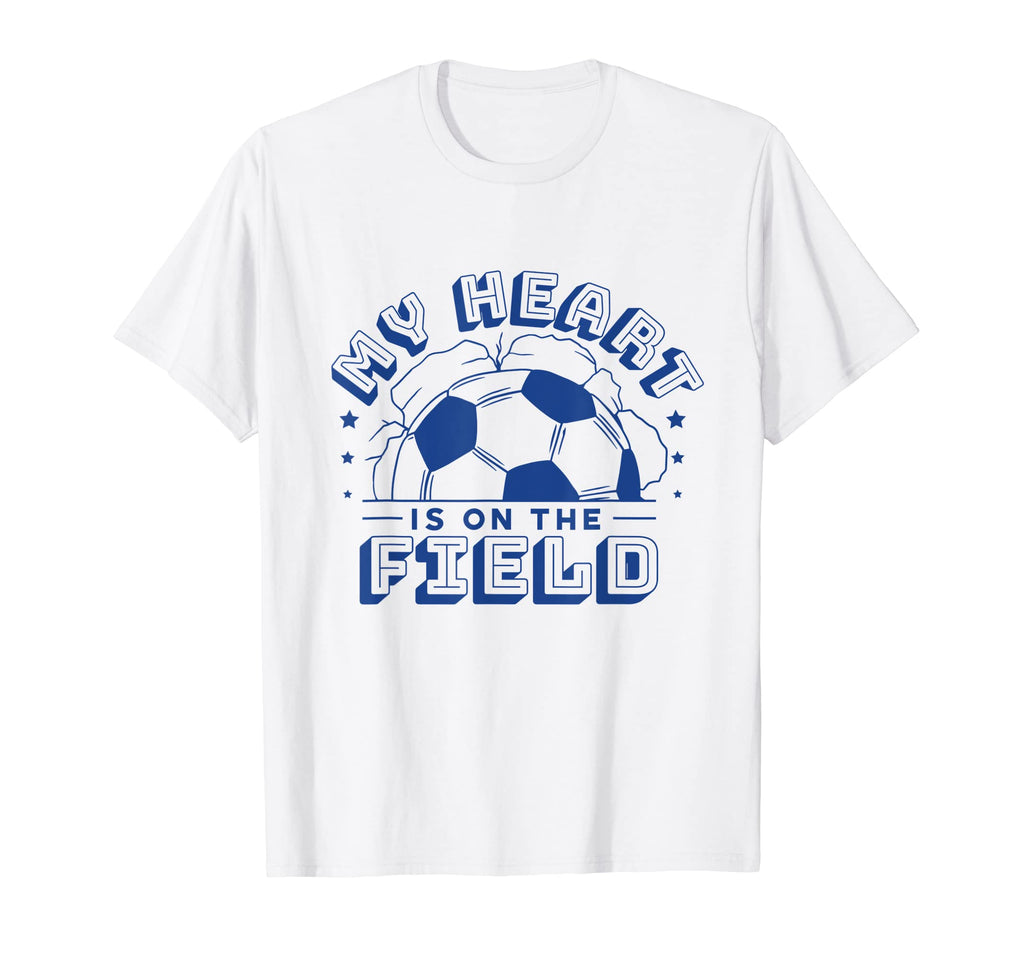 My Heart Is Field Giant Soccer Ball T-Shirt - Trendy Graphic for Adults