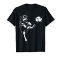 Rottweiler Playing Soccer Dog Lover Futbol T-Shirt - Graphic Print Unisex